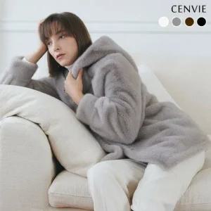 센비 헬렌 FAUX 후드 밍크퍼 코트 4color