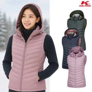 콜핑 여성 겨울 웰론 등산 후드 경량 패딩 조끼