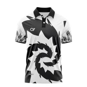 그래픽 볼링 유니폼 카라 반팔 티셔츠 블랙앤화이트