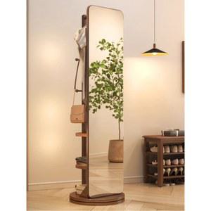 360도 회전 스탠드거울 전신거울 원목 네 스핀들[40 168] 옷걸이 40 수납 화이트 행거 거울