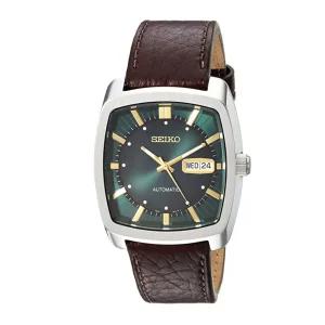 세이코 SNKP27 남성 오토매틱 시계 브라운 가죽밴드,추가금없음