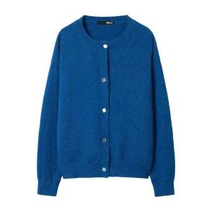 [BNX]데일리 라운드 버튼 포인트 니트 가디건 (BX3CD001L0)