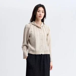 [플리츠미](의정부점)셰브런 엠브로이더리 후드 자켓_PPJKF025026