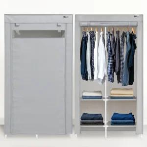 비키니옷장 시스템 커튼 행거 1000 조립식 틈새 간이 옷장 이동식 2단 옷걸이