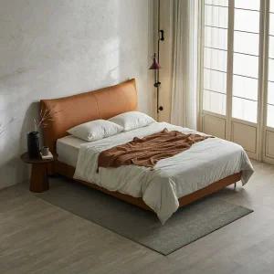 [롯데백화점]헤르짐머 헤르짐머 에보니 천연가죽 호텔 침대 프레임 라지킹 LK 브라운