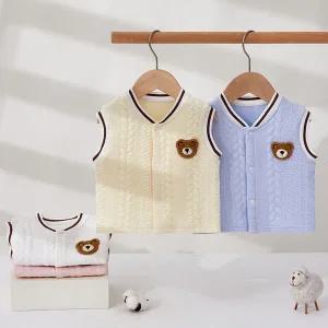 아트박스/엠케이 꽈배기베어 아동 순면 수면조끼 205936