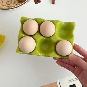 계란판 접시 세라믹 에그 보관 트레이 심플 달걀 홀더 도자기 달걀판
