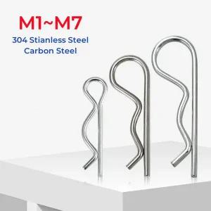 R핀 M1 m7 304 Stianless 강철 탄소강 스프링 R 코터 핀 고정 클립 웨이브 자형 클램프 자동차 용 헤어 트