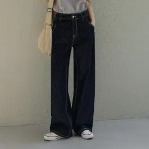 [시크폭스] 폴딩 핀턱 와이드 팬츠 (논페이드 생지데님 ver.)_53DP665