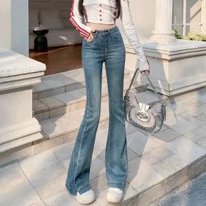 [ 품절임박 -30% ] AM-8102/ 여성 청바지 세미부츠컷 밑단트임 하이웨스트 키작녀