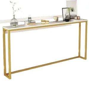 긴 틈새 테이블 슬림 1000 콘솔 대리석 황금색