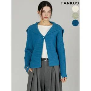 [하프클럽/탱커스]여성 빅카라 원버튼 루즈핏 가디건