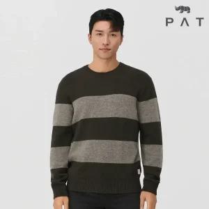[PAT 남성] 럭비 보더 라운드넥 니트_QJ73302