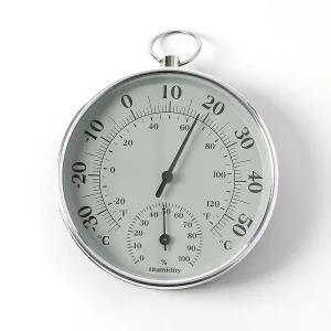 HGE 감성 인테리어 온습도계 실버 아날로그 습온도계 실내 온도계 벽걸이 습도계