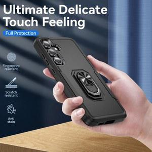 핸드폰케이스 손가락 반지 듀얼 레이어 케이스 갤럭시 S25 울트라 S23 플러스 S22 S21 FE S24 A56 A15 A14 A16 5G A55 A54 전화 액세서리