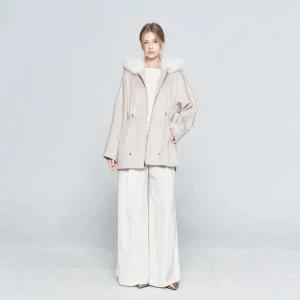 [사바티에](강남점)폭스 트리밍 울 케이프 자켓 (J22490SS)