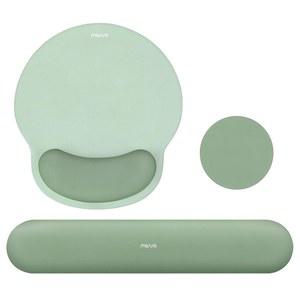 마우스 패드 & 키보드 세트, 원 곡선 인체공학 마우스 패드 & Coaster 논슬립 베이스 홈/오피스 및 부드러운 천 & 실리콘 안감이 있는 간편한 타이핑 패드, 앤티크 그린을 위한 손목 받침대 지원