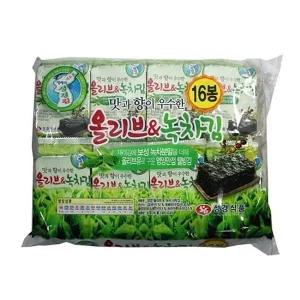 고품질 성경올리브녹차식탁김(4gx16봉)X8개(1박스) (W557720)