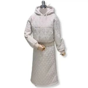 [롯데백화점]포커스 누빔 패딩 후드티셔츠 스커트 세트 (FW3L7ST0420)