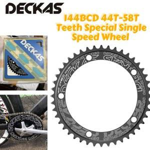 자전거 크랭크 DECKAS 144BCD 44T 58T TMB 고정 기어 라운드 체인 링 트랙 부품 용 특수 단일 속도