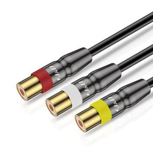 J&D RCA 케이블, 헤비 듀티 3 RCA 남녀 AV 연장 케이블, 구리 쉘, 셋톱박스와 호환되는 오디오 비디오 구성 요소, 스피커, , DVD 플레이어, 9피트