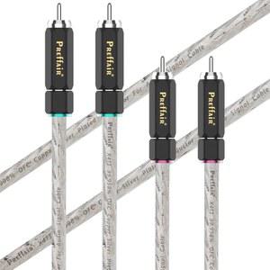 구리 은 도금 도체 케이블이 있는 프리페어 오디오/비디오 RCA 와이어 남성 대 남성 RCA 커넥터 차폐 인터커넥트 케이블/2개(3.3FT/1M, 은 도금)