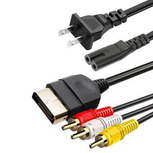 Xbox와 호환되는 전원 코드 및 AV 케이블, / / 슬림/ 슬림용 AC 전원 코드 장착, One S/X, Series X/S, TV 프린터 스피커 모니터 2 Prong 교체