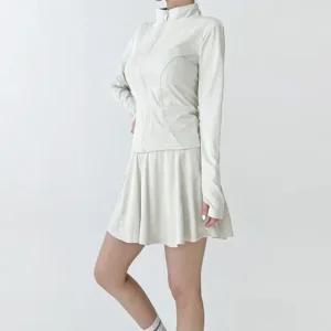 고품질 슬림핏 여자 운동복 요가 헬스 집업 자켓 스커트 세트 필라테스운동복 여성운동복 (WFJSI00)