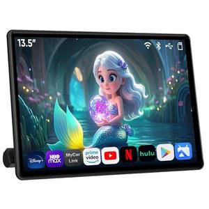 13.5인치 Android 13 자동차 TV, 뒷좌석 지원 전화용 터치스크린 헤드레스트 모니터 미러링 HDMI 동기화 화면 WiFi SD 카드 USB 미디어 플레이어(2G RAM+32G ROM(1*pc))