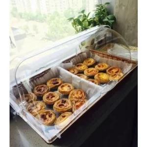 라탄 브레드박스 투명 커버 단 카페 빵바구니 베이커리 브레드 투명 커버