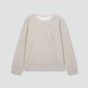 [JAJU](강남점)(이월) JAJU 여 마이크로 플리스 파자마 티셔츠 J204401208