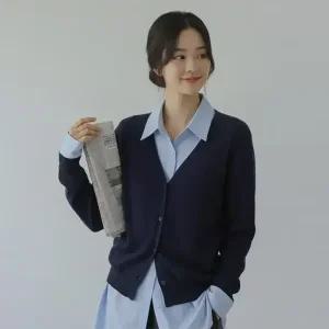 [시크폭스] [보풀제로] 비스코스 니트 가디건(브이넥)_53CA604