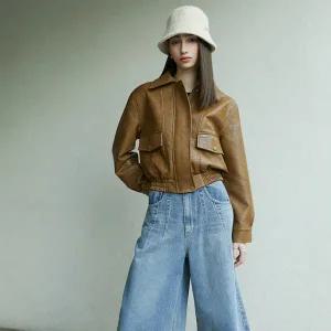 [롯데백화점]에고이스트 페이크레더 밑단 밴딩 점퍼 ER3EZ800