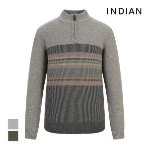 [INDIAN] 한기장 하프넥 반짚업 니트_MITBH4W9341