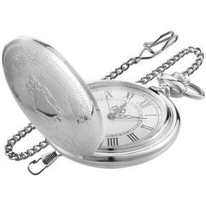 리얼푸 조각 플라워 쿼츠 포켓 워치와 무브먼트, 체인 클립이 있는 남성용 워치