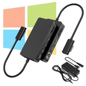 [미국배송] 새로운 MICROSOFT SURFACE DOCK 2 4K HDMI+VGA를 갖춘 11 IN 1 도킹 스테이션 PRO 11/10/9/8/X/7/6용 스테이션 전원 공급 장치 LAPTOP GO/LAPTOP BOOK