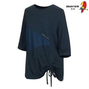 [마코](여성)블럭 배색 옆셔링 티셔츠_MMW2TR04