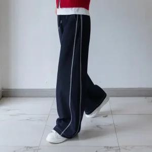 [시크폭스] [데님라이크] 헤이리 스티치 와이드 밴딩팬츠(사계절VER)_53PT677