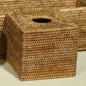 라탄 바구니 정사각 티슈박스 (Brown)각티슈커버 라탄티슈커버 라탄티슈케이