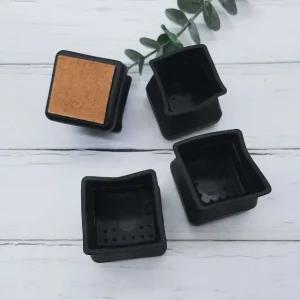 고품질 검정색 사각 대형 실리콘의자발캡 1세트 4P 의자다리 실리콘의자캡 실리콘의자커버 (WFJUWD8)