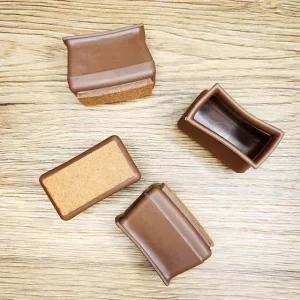 고품질 갈색 중형 실리콘의자캡 직사각 형 발커버 투명 의자다리 투명의자캡 투명의자발캡 (WFJUWCO)