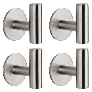 3M 강력 스테인리스 접착식 후크 걸이 그레이 4개 접착식 벽걸이 무타공 주방 욕실 강력 13m 회징실