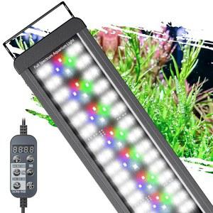 [미국배송] 18인치~24인치 수조용 PAWFLY 20W 24/7 수족관 LED 조명 풀 스펙트럼 화이트 블루 레드 그린 D/N 모드 단색 효과 타이머 및 조절 가능한 밝기 제공
