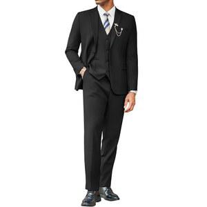 COOFANDY 남성용 3피스 정장 클래식 핏 2버튼 드레스 세트 웨딩 비즈니스 디너 프롬 재킷 조끼 바지