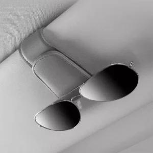 고품질 자동차 선글라스 가죽 수납 거치대 안경 자석 클립 (WFJUY2X)