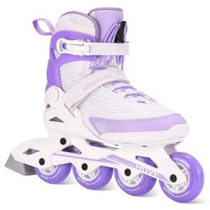 [미국배송] 코스모이드 여성 성인 피트니스 인라인 스케이트 야외 스트리트 블레이드 롤러 프로페셔널 화이트 및 퍼플 사이즈 5-12 무브