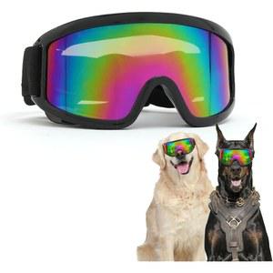 조절 가능한 스트랩 자외선 차단 기능이 있는 대형견 선글라스, 반려견 안경 반려동물 고글 방풍 보호견 스노우 비치 오토바이용 눈 보호 기능