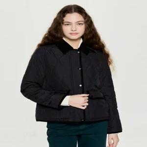 헤지스 여성 25FW 헌팅 숏 퀼팅 점퍼 블랙 HSJU5D903BK