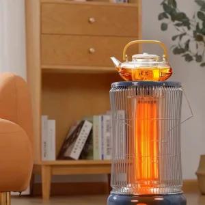 원형 테라스 우산 난로 전기 카페 골드 삿갓 스탠드 업소용