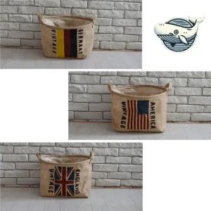 빈티지 스타일 수납함 방수 기능 포장 정리함 정리 도매 빨래 재활용품 공간활용 분리수거